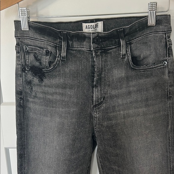 Agolde Charcoal Distressed Denim - Picture 2 of 9